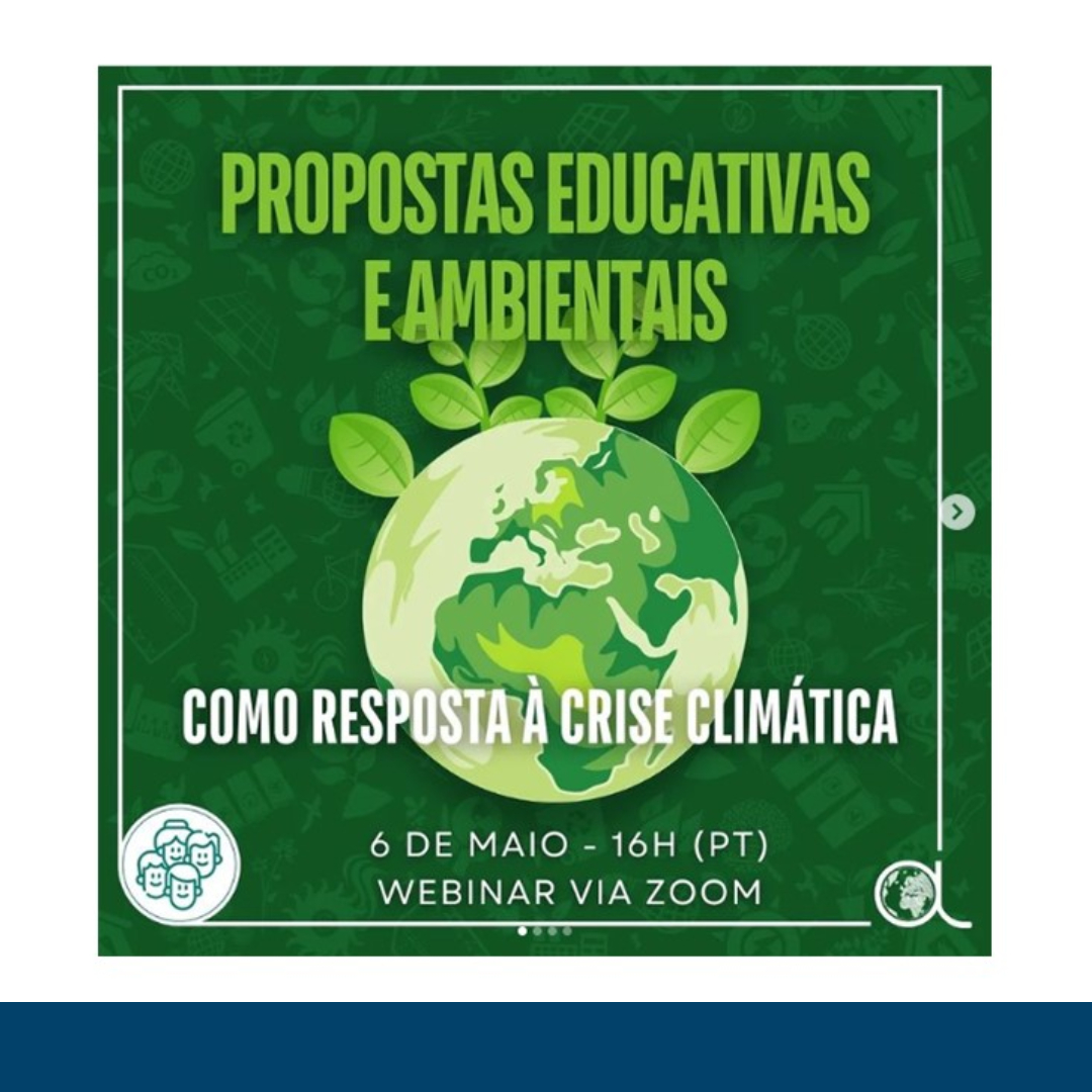 Planeta terra totalmente verde com o texto "propostas educativas e ambientais"